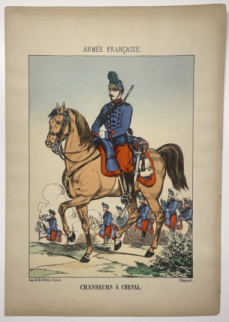 1 Gravure - Uniforme France - Armée 3em République - 1879 - Uniformes - Imagerie Epinal Pellerin - Imagerie Populaire - Chasseur à Cheval