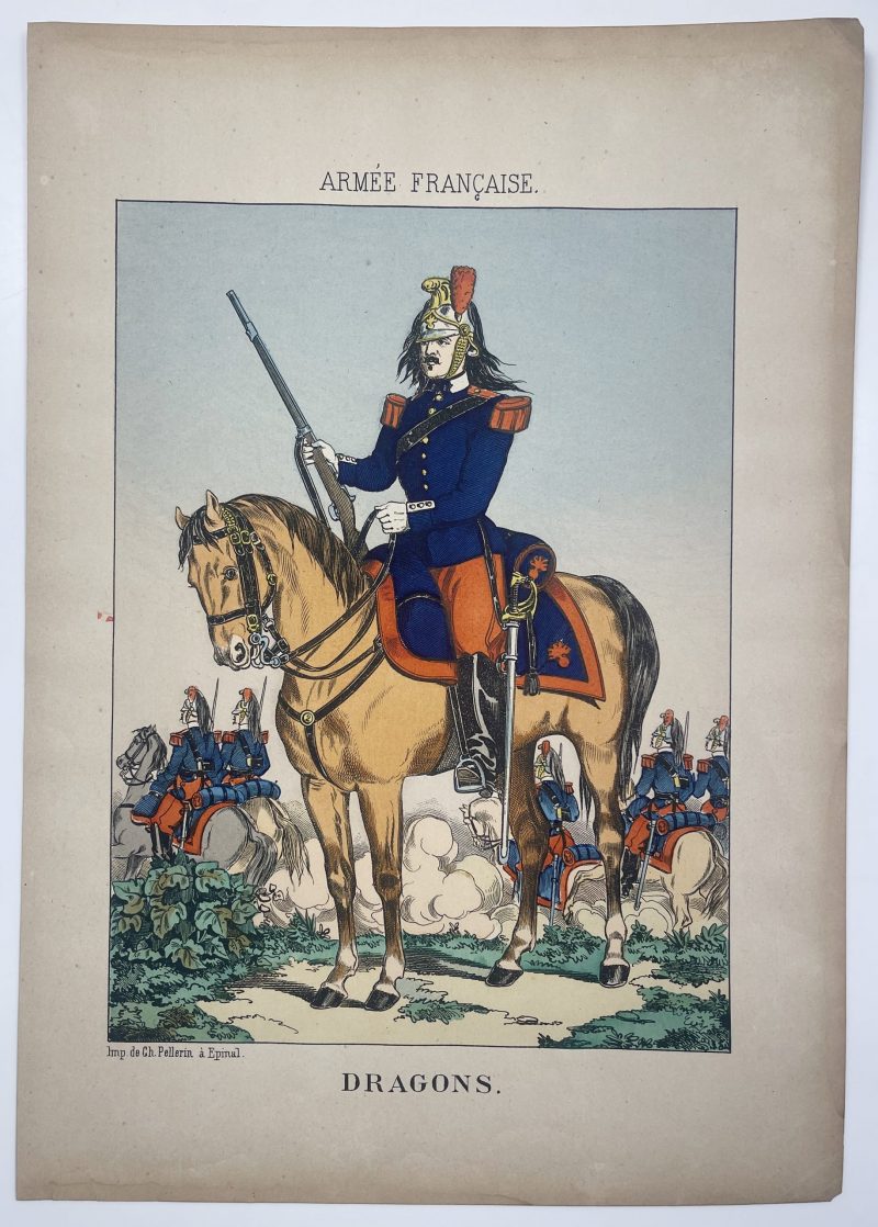 1 Gravure - Uniforme France - Armée 3em République - 1879 - Uniformes - Imagerie Epinal Pellerin - Imagerie Populaire - Dragons