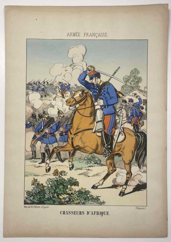 1 Gravure - Uniforme France - Armée 3em République - 1879 - Uniformes - Imagerie Epinal Pellerin - Imagerie Populaire - Chasseur d'Afrique