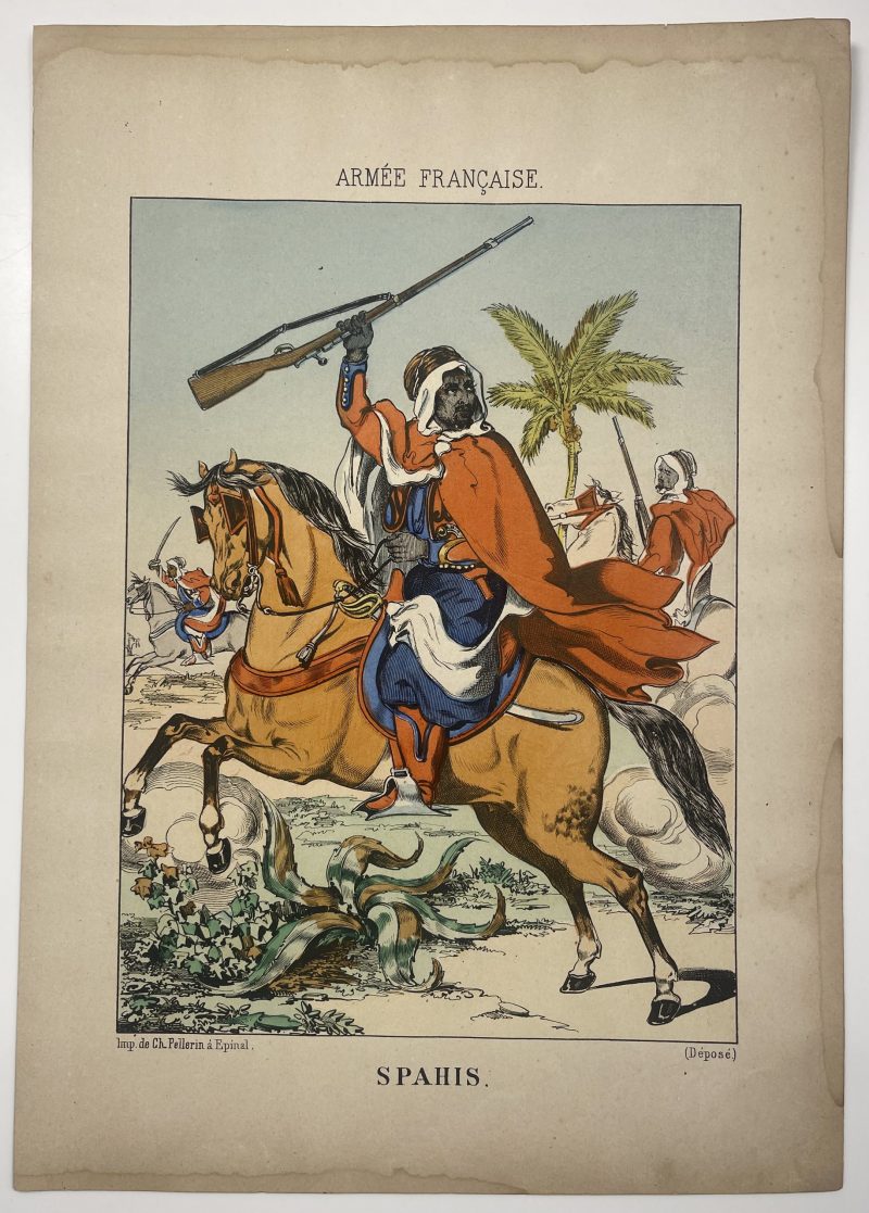 1 Gravure - Uniforme France - Armée 3em République - 1879 - Uniformes - Imagerie Epinal Pellerin - Imagerie Populaire - Spahis