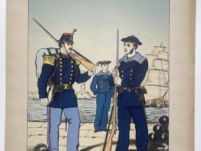 1 Gravure - Uniforme France - Armée 3em République - 1879 - Uniformes - Imagerie Epinal Pellerin - Imagerie Populaire - Infanterie de Marine