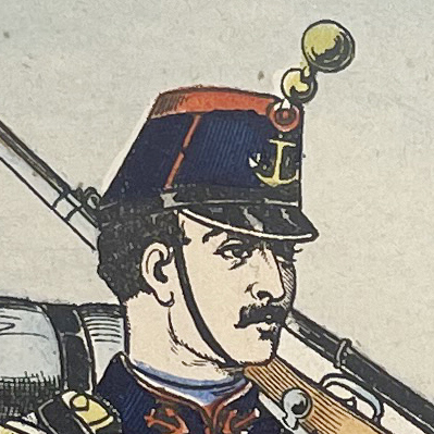 1 Gravure - Uniforme France - Armée 3em République - 1879 - Uniformes - Imagerie Epinal Pellerin - Imagerie Populaire - Infanterie de Marine