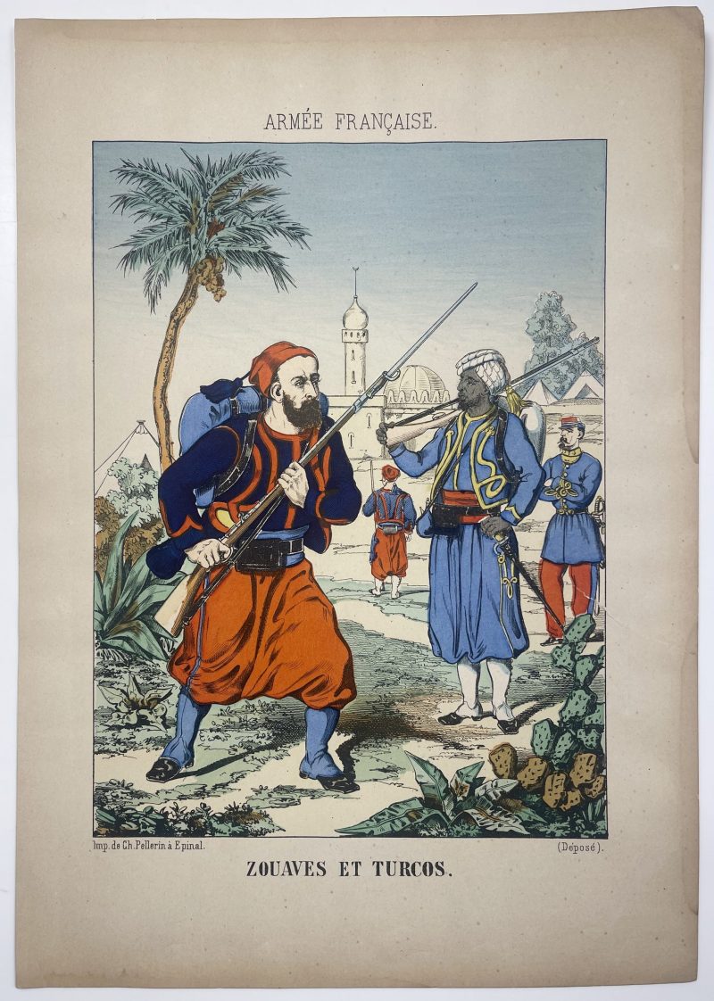 1 Gravure - Uniforme France - Armée 3em République - 1879 - Uniformes - Imagerie Epinal Pellerin - Imagerie Populaire - Zouaves