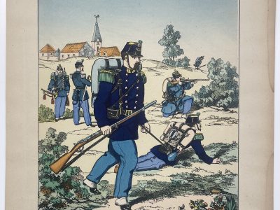 1 Gravure - Uniforme France - Armée 3em République - 1879 - Uniformes - Imagerie Epinal Pellerin - Imagerie Populaire - Chasseur à Pied