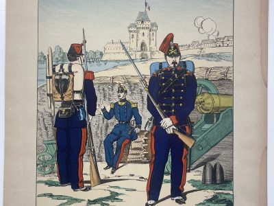 1 Gravure - Uniforme France - Armée 3em République - 1879 - Uniformes - Imagerie Epinal Pellerin - Imagerie Populaire - Artillerie à Pied