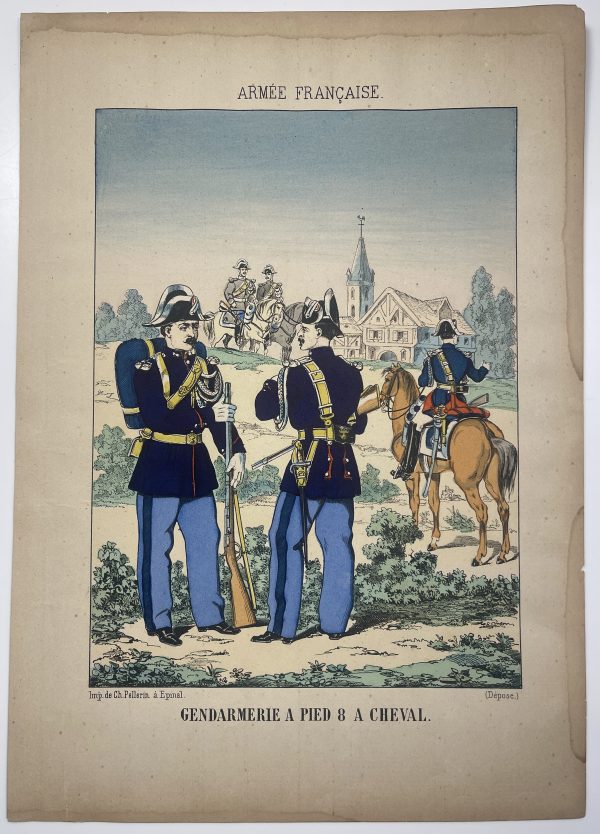 1 Gravure - Uniforme France - Armée 3em République - 1879 - Uniformes - Imagerie Epinal Pellerin - Imagerie Populaire - Gendarmerie