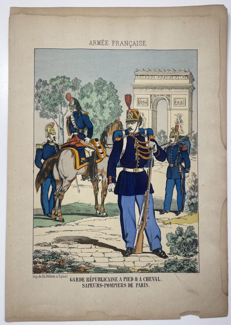 1 Gravure - Uniforme France - Armée 3em République - 1879 - Uniformes - Imagerie Epinal Pellerin - Imagerie Populaire - Garde Républicaine