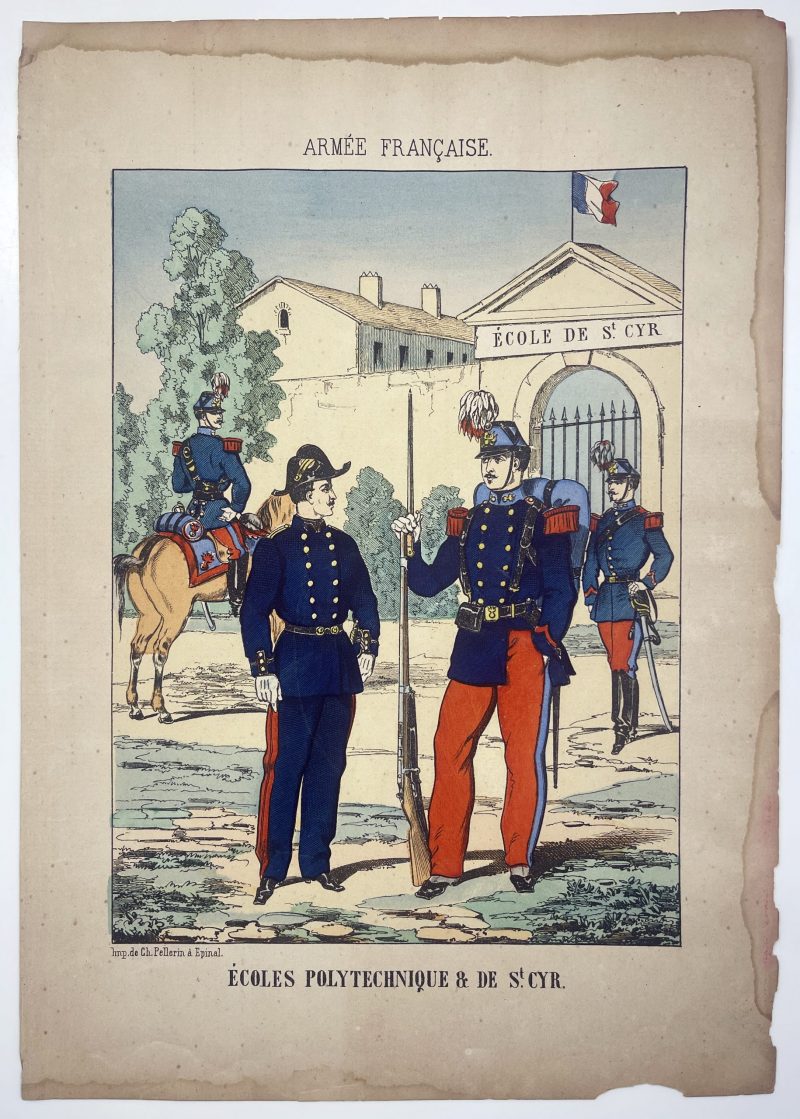 1 Gravure - Uniforme France - Armée 3em République - 1879 - Uniformes - Imagerie Epinal Pellerin - Imagerie Populaire - Saint Cyr