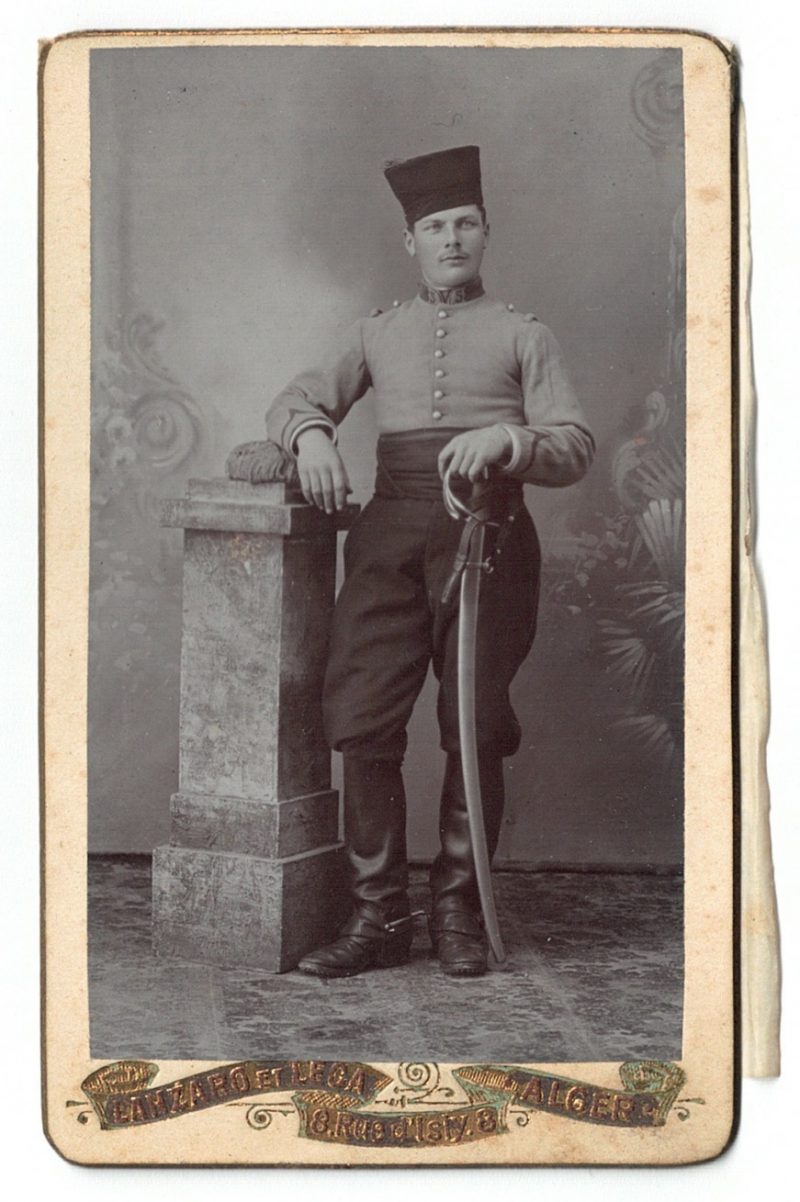 Carte CDV photo 3em République - Uniforme Chasseur D'Afrique Française - Alger - Militaire - Militaria - Alger