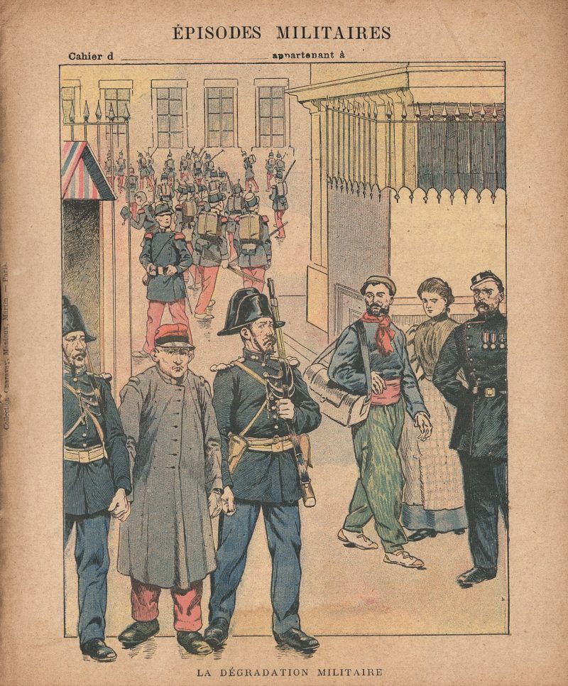 Petit Protège Cahier Scolaire Histoire de France - XIX illustration - Episodes Militaires - Illustration de JOB - La dégradation militaire