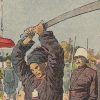 Petit Protège Cahier Scolaire Histoire de France - XIX illustration - Indochine - Exécution de Pirates - Illustration par Bombled