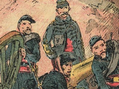 Petit Protège Cahier Scolaire Histoire de France - XIX illustration - Nos Frontières et nos forteresses - Guerre 1870 / 1871