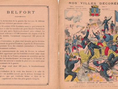 Petit Protège Cahier Scolaire Histoire de France - XIX illustration - Nos Villes Décorées - Guerre 1870/1871 - Chateaudun