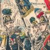 Petit Protège Cahier Scolaire Histoire de France - XIX illustration - Le Drapeau Français - Chasseurs à Pied de la Garde - Second Empire