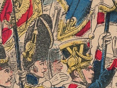 Petit Protège Cahier Scolaire Histoire de France - XIX illustration - Le Drapeau Français - Distribution des Aigles 1804