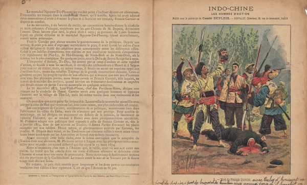 Petit Protège Cahier Scolaire Histoire de France - XIX illustration - Indochine - Mort du François Garnier - Illustration par Bombled