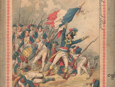 Petit Protège Cahier Scolaire Histoire de France - XIX illustration - Episodes Militaires - Illustration de Lix - Bonaparte au pont d'Arcole