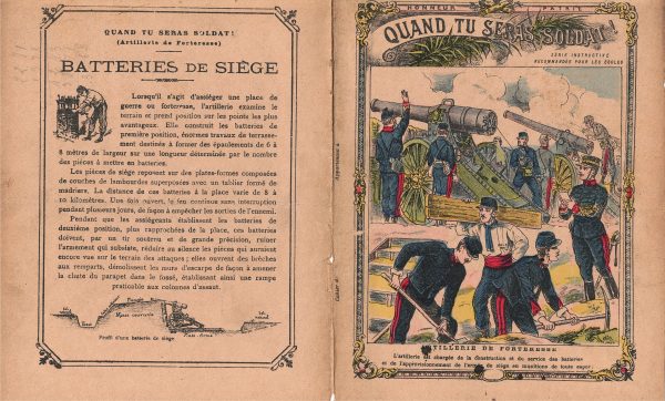 Petit Protège Cahier Scolaire Histoire de France - XIX illustration - Uniforme de l'armée Française - Quand tu seras soldat - 3em République