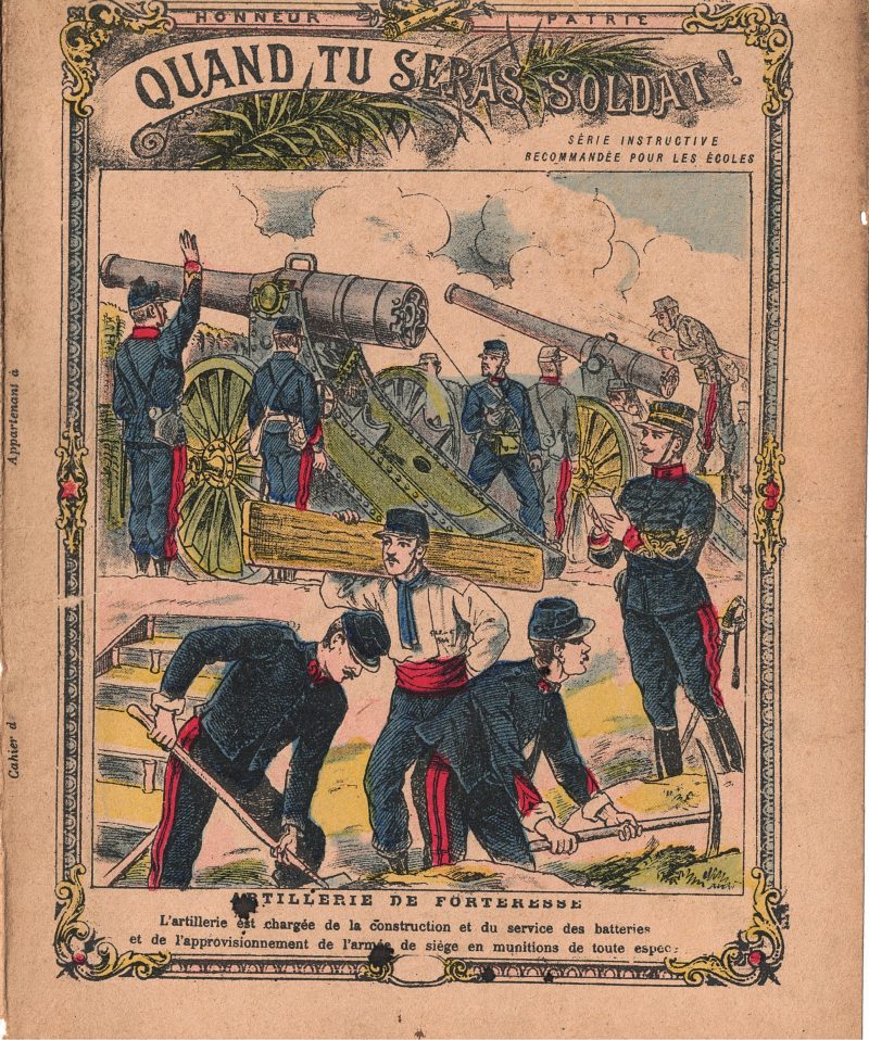 Petit Protège Cahier Scolaire Histoire de France - XIX illustration - Uniforme de l'armée Française - Quand tu seras soldat - 3em République