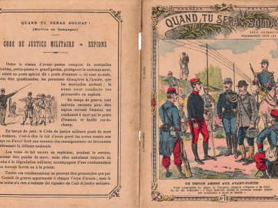 Petit Protège Cahier Scolaire Histoire de France - XIX illustration - Uniforme de l'armée Française - Quand tu seras soldat - 3em République