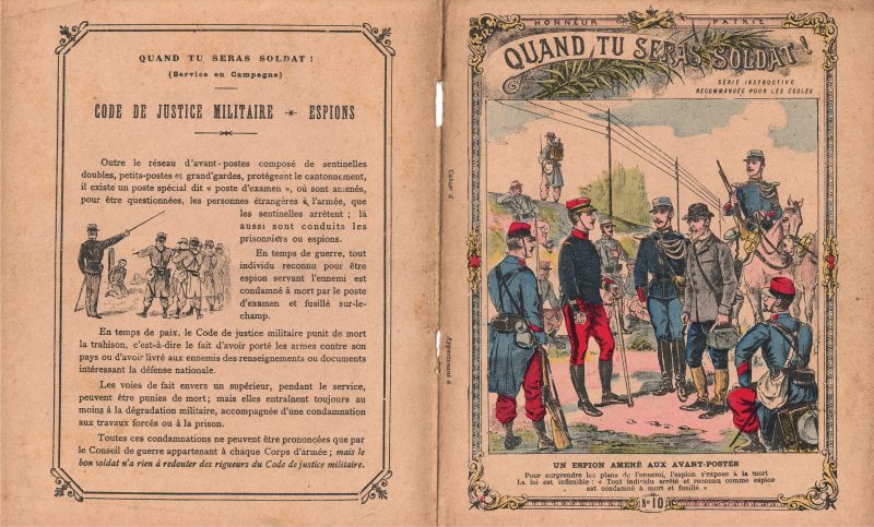 Petit Protège Cahier Scolaire Histoire de France - XIX illustration - Uniforme de l'armée Française - Quand tu seras soldat - 3em République