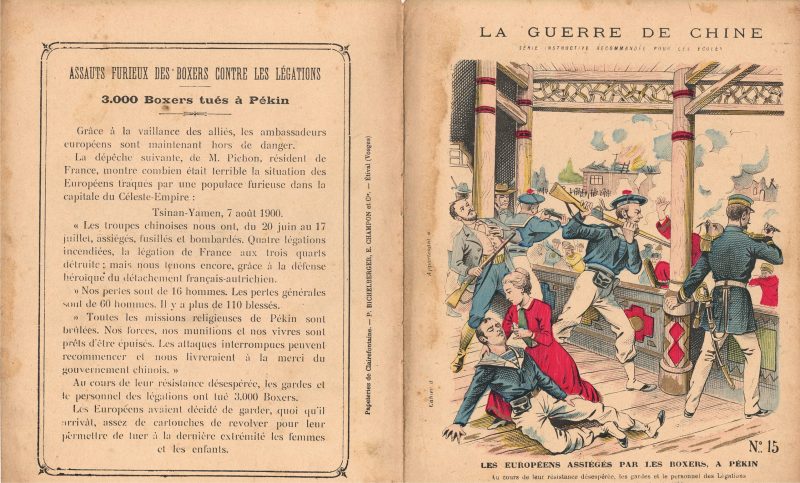 Petit Protège Cahier Scolaire Histoire de France - XIX illustration - La Guerre de Chine - 1900 - Boxers War - Insurrection