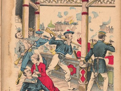 Petit Protège Cahier Scolaire Histoire de France - XIX illustration - La Guerre de Chine - 1900 - Boxers War - Insurrection