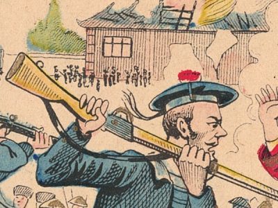 Petit Protège Cahier Scolaire Histoire de France - XIX illustration - La Guerre de Chine - 1900 - Boxers War - Insurrection