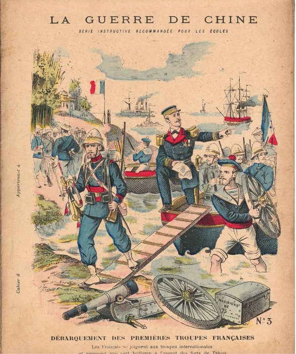 Petit Protège Cahier Scolaire Histoire de France - XIX illustration - La Guerre de Chine - 1900 - Boxers War - Insurrection