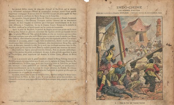 Petit Protège Cahier Scolaire Histoire de France - XIX illustration - Indochine -Prise de Hué- Illustration par Bombled