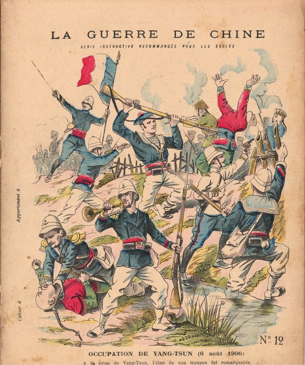 Petit Protège Cahier Scolaire Histoire de France - XIX illustration - La Guerre de Chine - 1900 - Boxers War - Insurrection