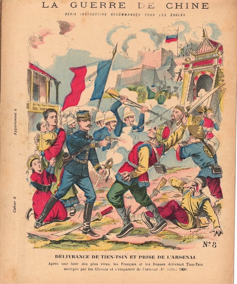 Petit Protège Cahier Scolaire Histoire de France - XIX illustration - La Guerre de Chine - 1900 - Boxers War - Insurrection