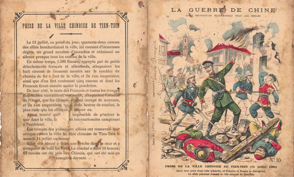 Petit Protège Cahier Scolaire Histoire de France - XIX illustration - La Guerre de Chine - 1900 - Boxers War - Insurrection