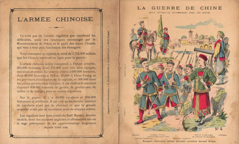 Petit Protège Cahier Scolaire Histoire de France - XIX illustration - La Guerre de Chine - 1900 - Boxers War - Insurrection