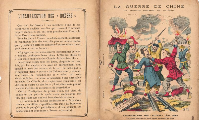 Petit Protège Cahier Scolaire Histoire de France - XIX illustration - La Guerre de Chine - 1900 - Boxers War - Insurrection