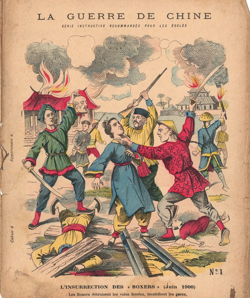 Petit Protège Cahier Scolaire Histoire de France - XIX illustration - La Guerre de Chine - 1900 - Boxers War - Insurrection