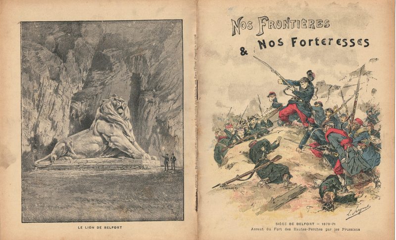 Petit Protège Cahier Scolaire Histoire de France - XIX illustration - Nos Frontières et nos forteresses - Guerre 1870 / 1871 - Siége de Belfort