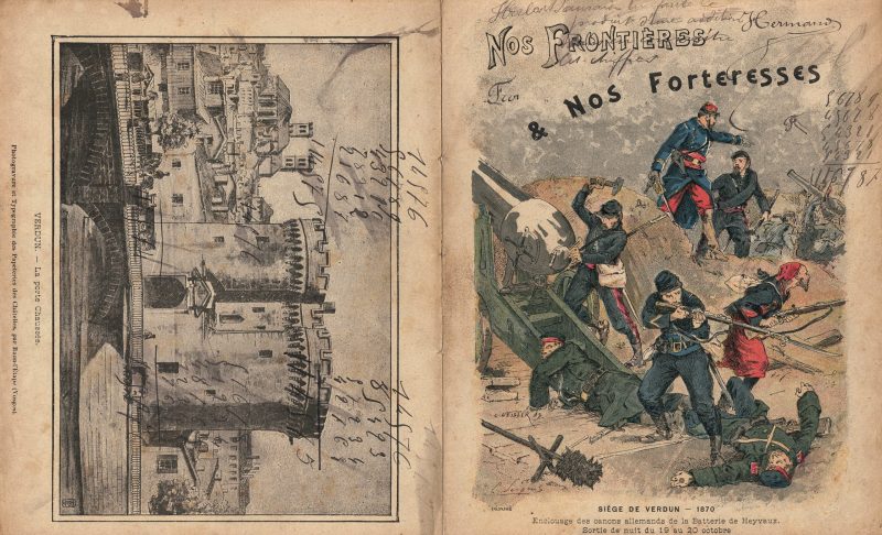 Petit Protège Cahier Scolaire Histoire de France - XIX illustration - Nos Frontières et nos forteresses - Guerre 1870 / 1871 - Siége de Verdun