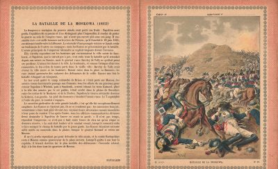 Petit Protège Cahier Scolaire Histoire de France - XIX illustration - Episodes Militaires - Illustration de Lix - La Bataille de la Moskowa