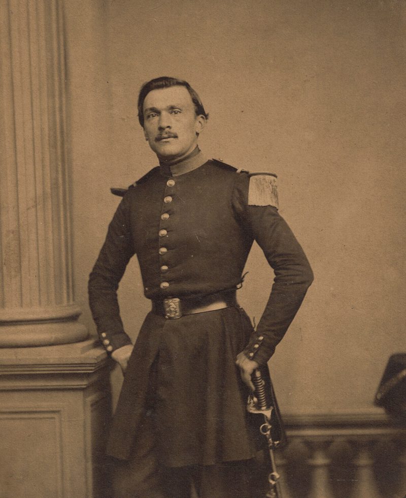 Photo Ancienne photo Second Empire Soldat Officier Infanterie 1860 Epaulettes