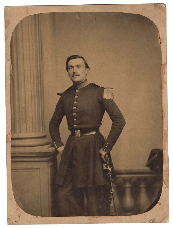 Photo Ancienne photo Second Empire Soldat Officier Infanterie 1860 Epaulettes