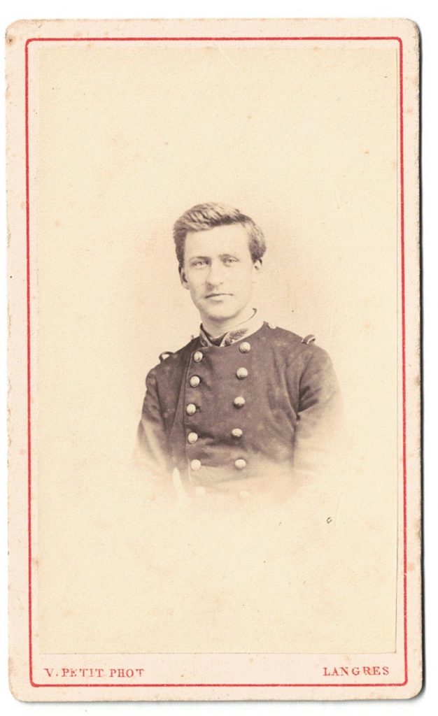 Photo CDV Original – Officier Voltigeur Infanterie, Vers 1865, Legros Paris, Tirage Albuminé