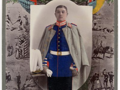 Grande CDV Soldat Allemand - Armée Garde Imperiale - Grande tenue - Casque a pointe - 1898 - Berlin Service militaire