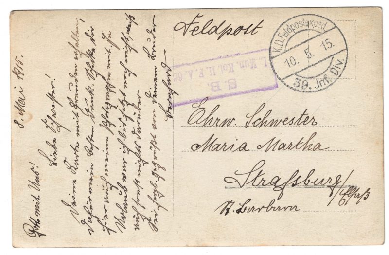 Photo Carte Postale - Guerre 14/18 - Infanterie Régiment 66 Allemagne - Kriegsjahre 1914/1915 - Village - Strasbourg - Front
