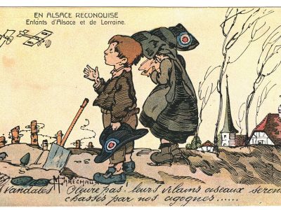 2 Anciennes Carte Postale - Alsace Lorraine - Guerre 14 / 18 Poulbot - En Alsace Reconquise - Maréchaux Illustrateur - 1919 - Prusse