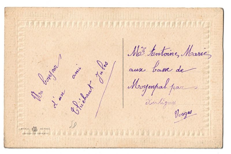 Carte Postale Brodée - Souvenir Guerre 14/18 - Poilus - Guerriers - Soldats - Uniforme - Souvenir de Guerre - Coq Français - 1914/1915