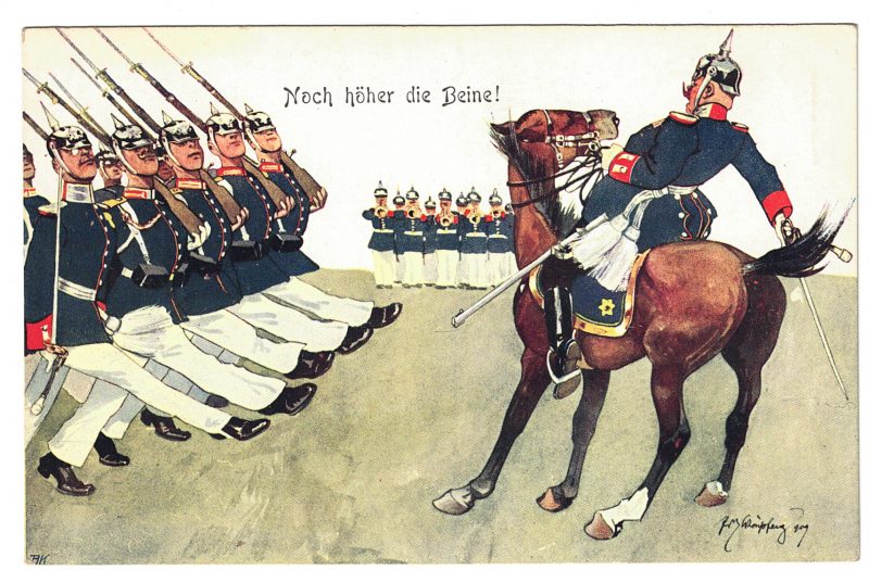 9 Anciennes Cartes Postale - Propagande 14/18 - Caricature - Guerriers - Soldats - Uniforme - Prusse - Manœuvre - Marine - Cavalerie - Casque a pointe