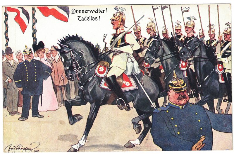 9 Anciennes Cartes Postale - Propagande 14/18 - Caricature - Guerriers - Soldats - Uniforme - Prusse - Manœuvre - Marine - Cavalerie - Casque a pointe