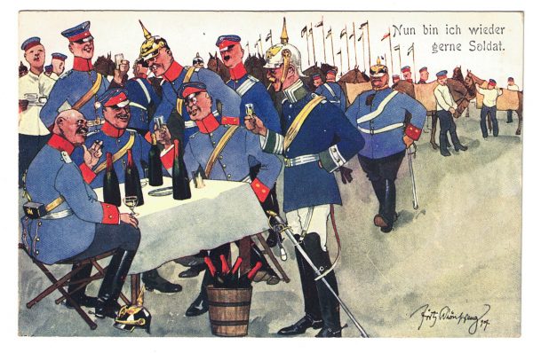 9 Anciennes Cartes Postale - Propagande 14/18 - Caricature - Guerriers - Soldats - Uniforme - Prusse - Manœuvre - Marine - Cavalerie - Casque a pointe