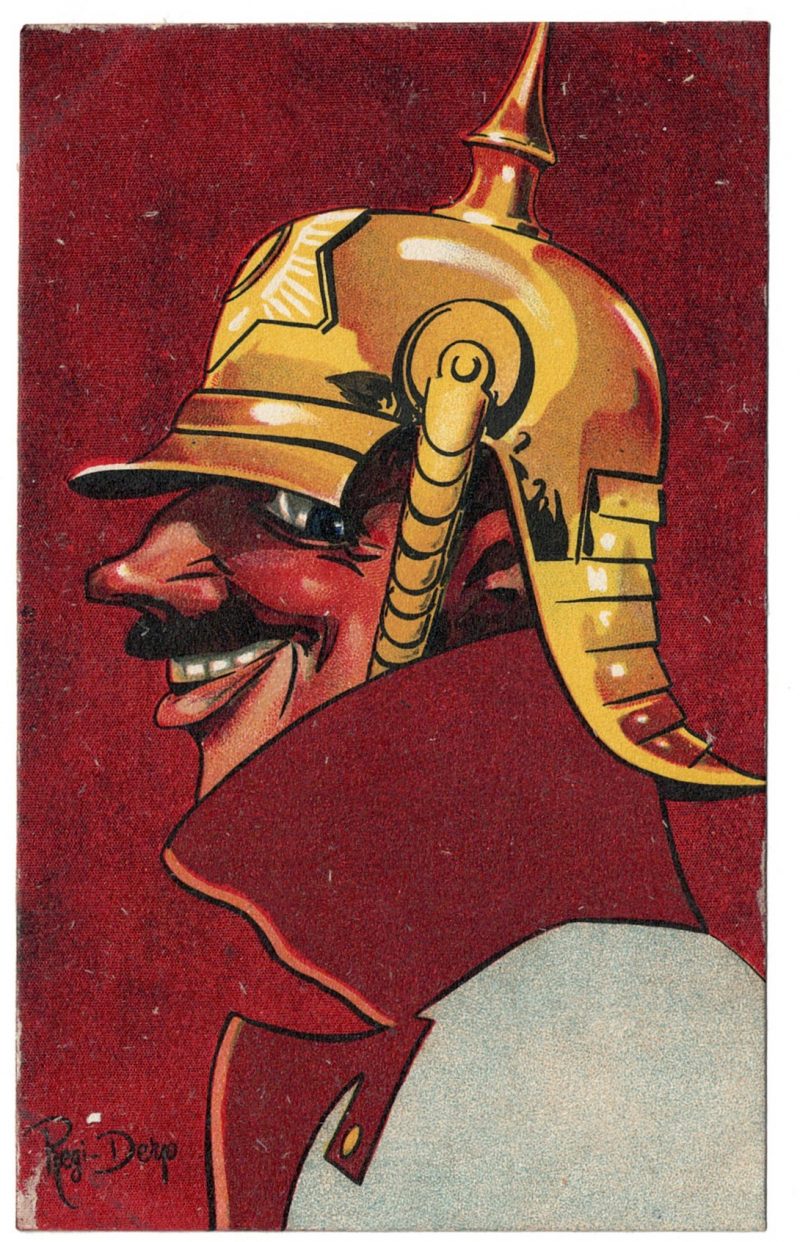 6 Anciennes Cartes Postale - Propagande 14/18 - Anti- Prussienne - Caricature - Guerriers - Soldats - Uniforme - Les Huns - Regis Derp